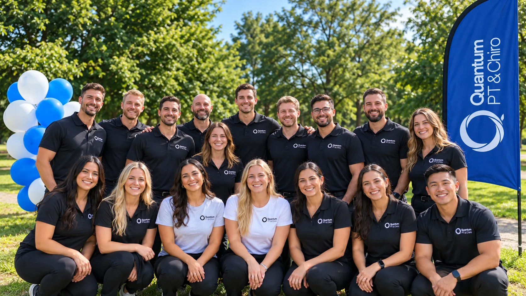 The Quantum PT & Chiro team together at an outdoor event
