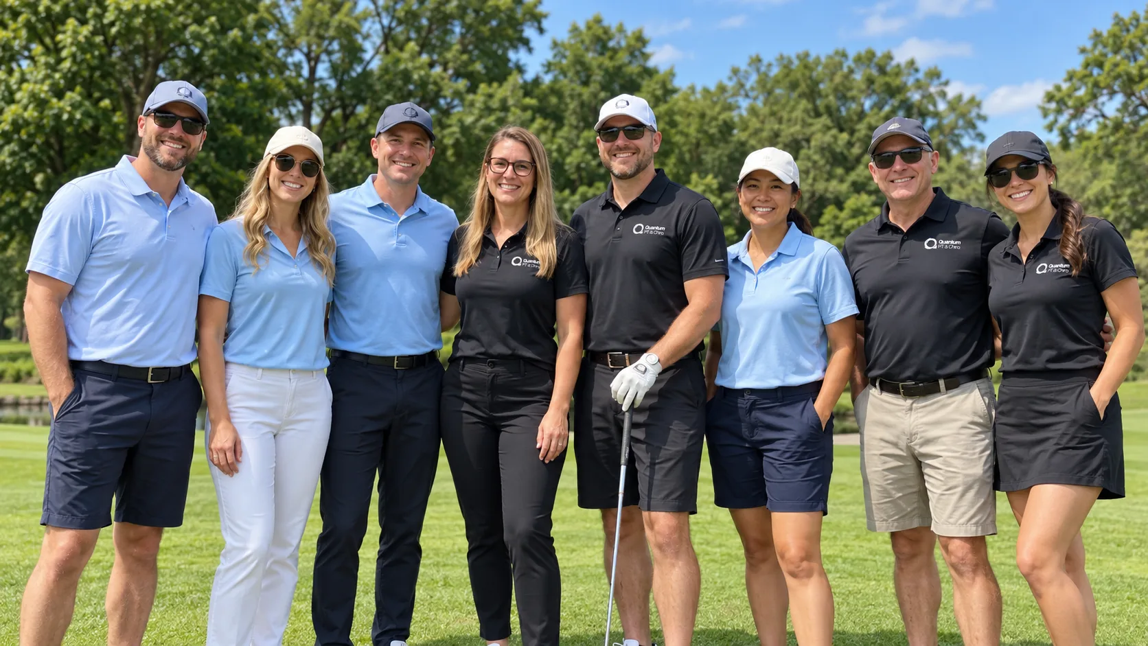 Team members at a charity golf outing